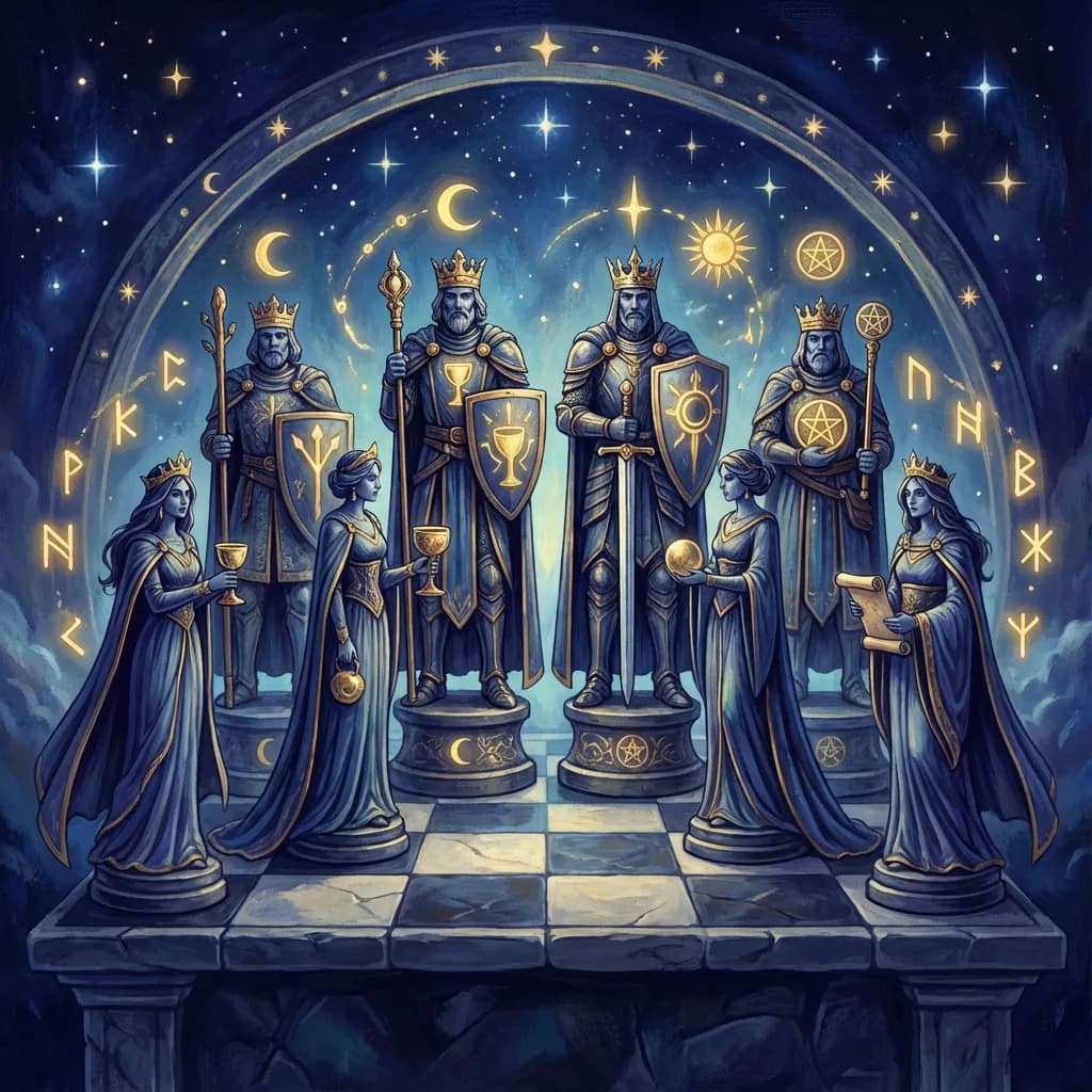 Cartas de la corte en el tarot: sotas, caballeros, reinas y reyes Cartas de la corte en el tarot: sotas, caballeros, reinas y reyes