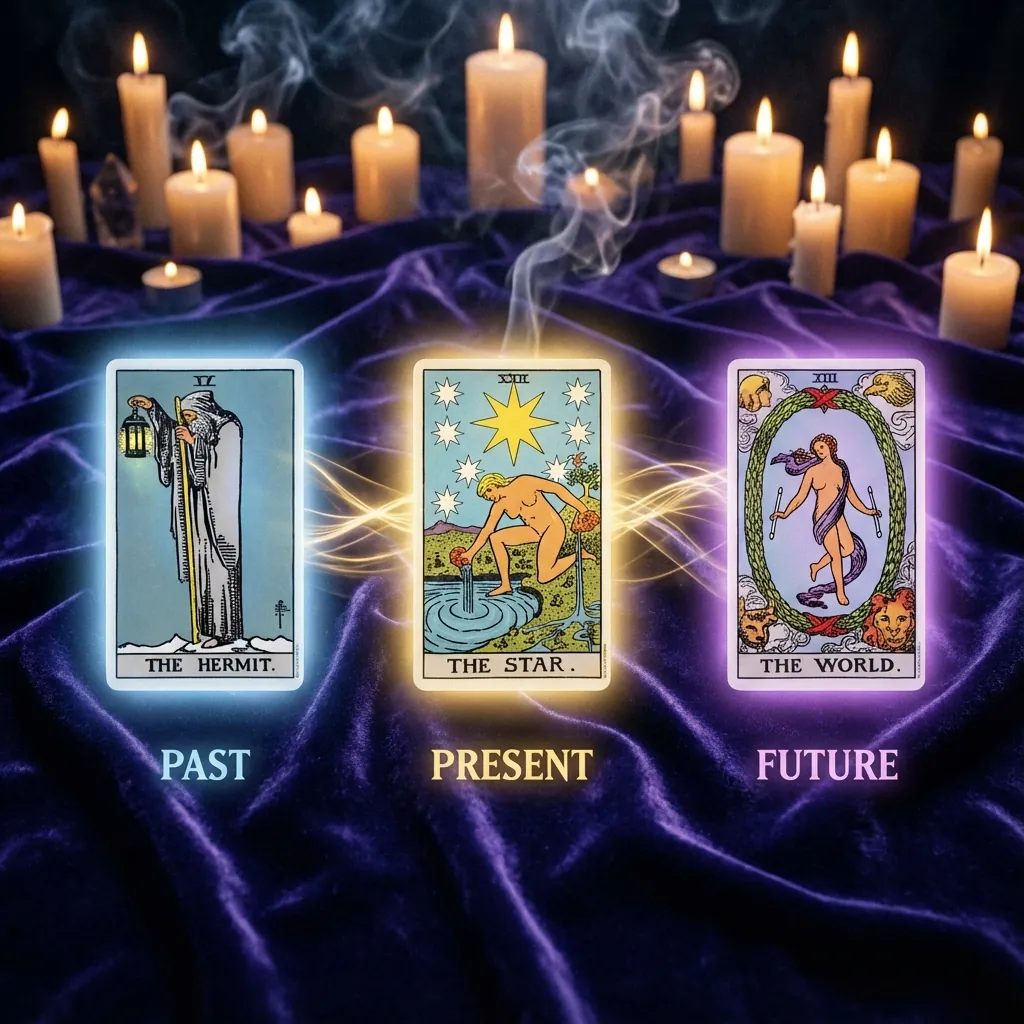 Tirada de 3 cartas (pasado–presente–futuro): paso a paso Tirada de 3 cartas (pasado–presente–futuro): paso a paso