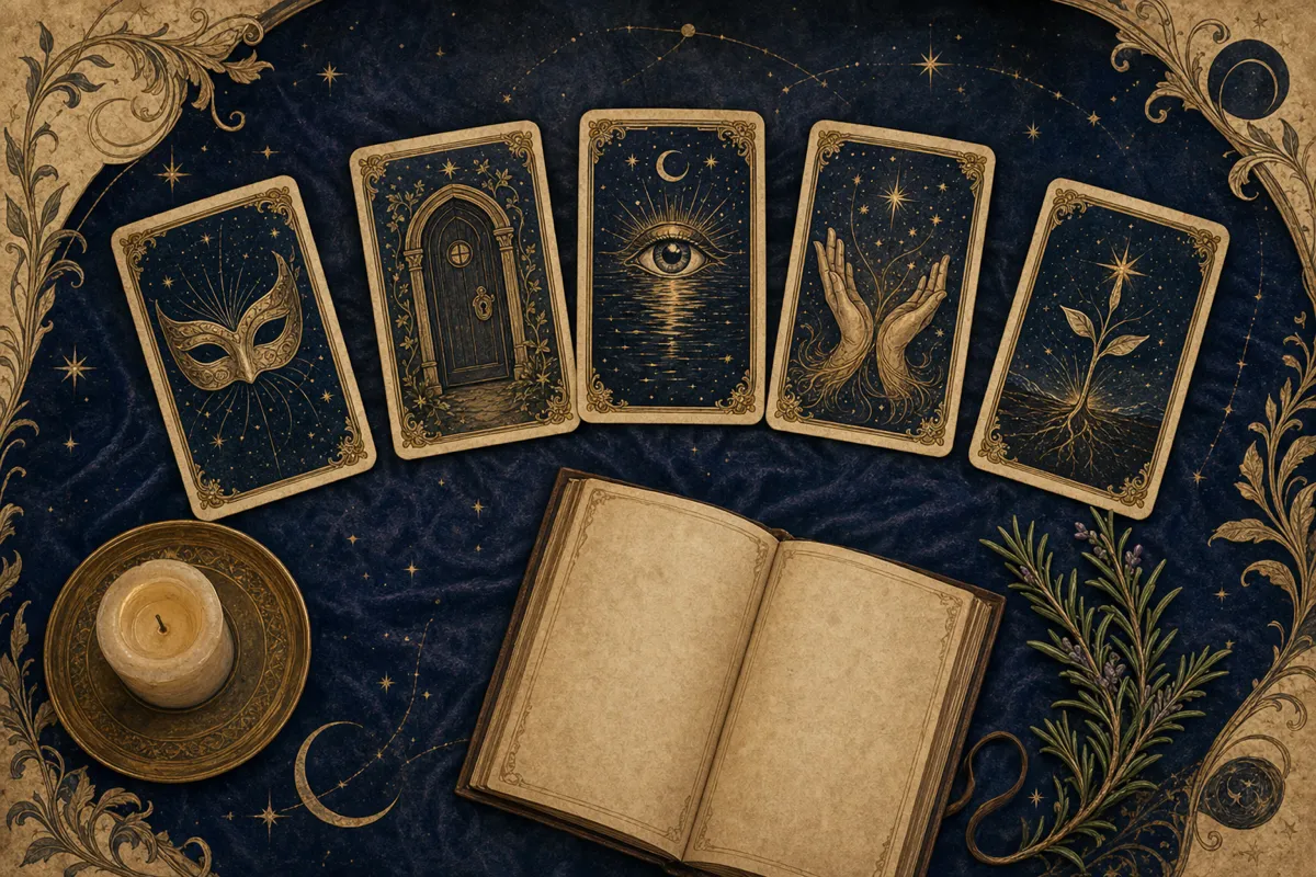 Tarot y trabajo de sombra: tirada de cinco cartas simbólicas con diario